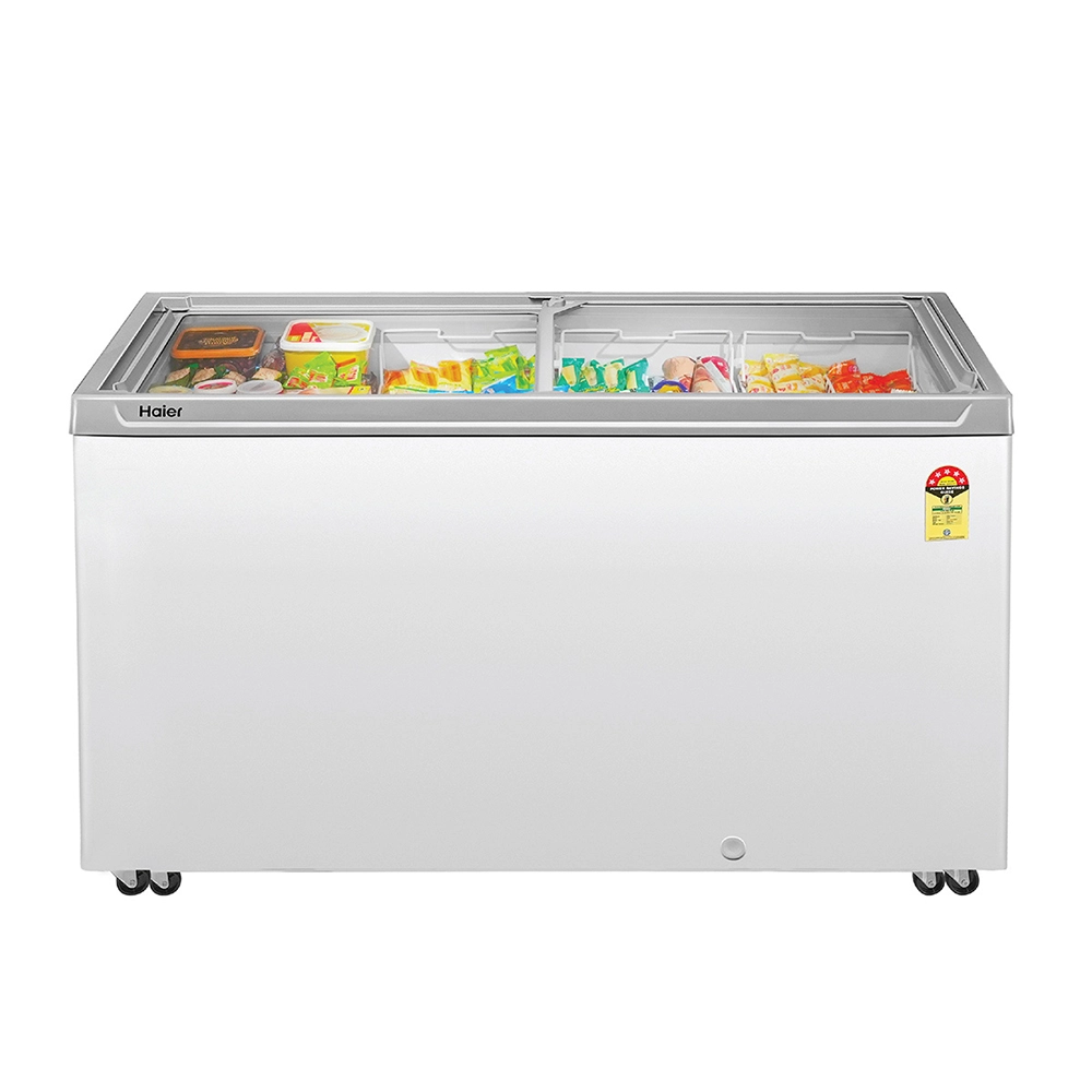Haier 400 L Glass Top Deep Freezer with 4 Years Warranty, 5 STAR